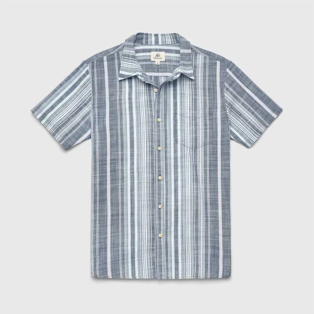 NEW SURFSIDE SUPPLY men's joey stripe shirt in navy combo